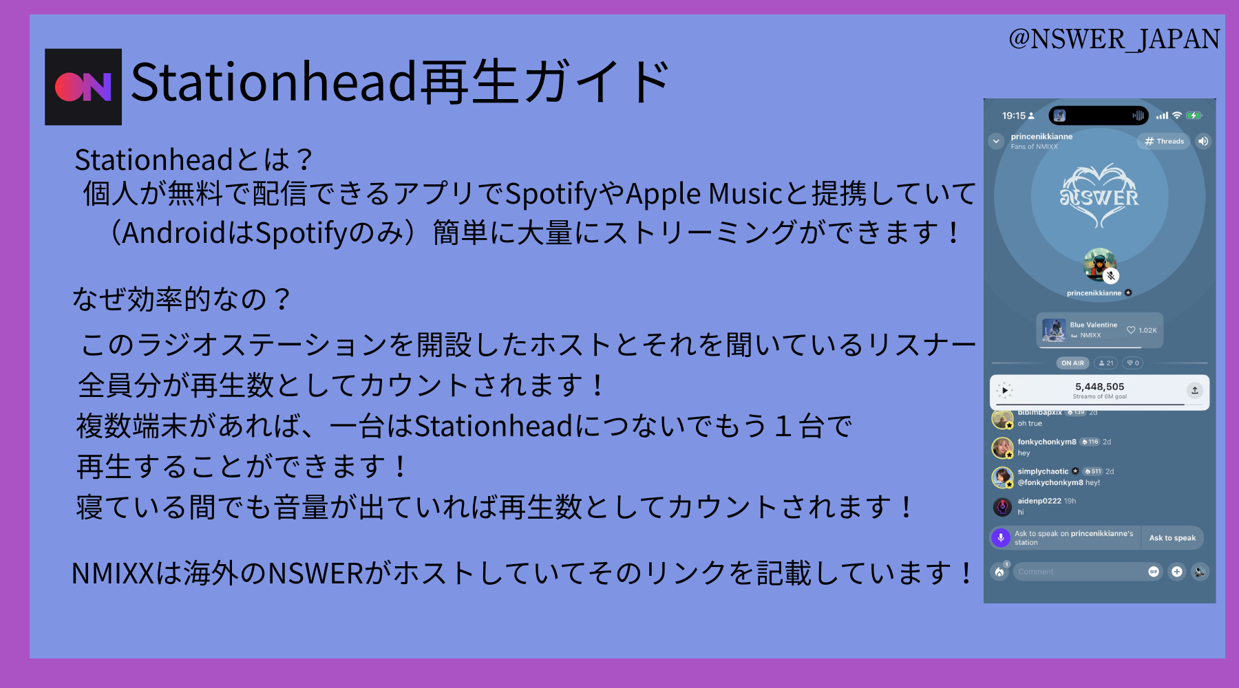 Stationhead参加ガイド画像
