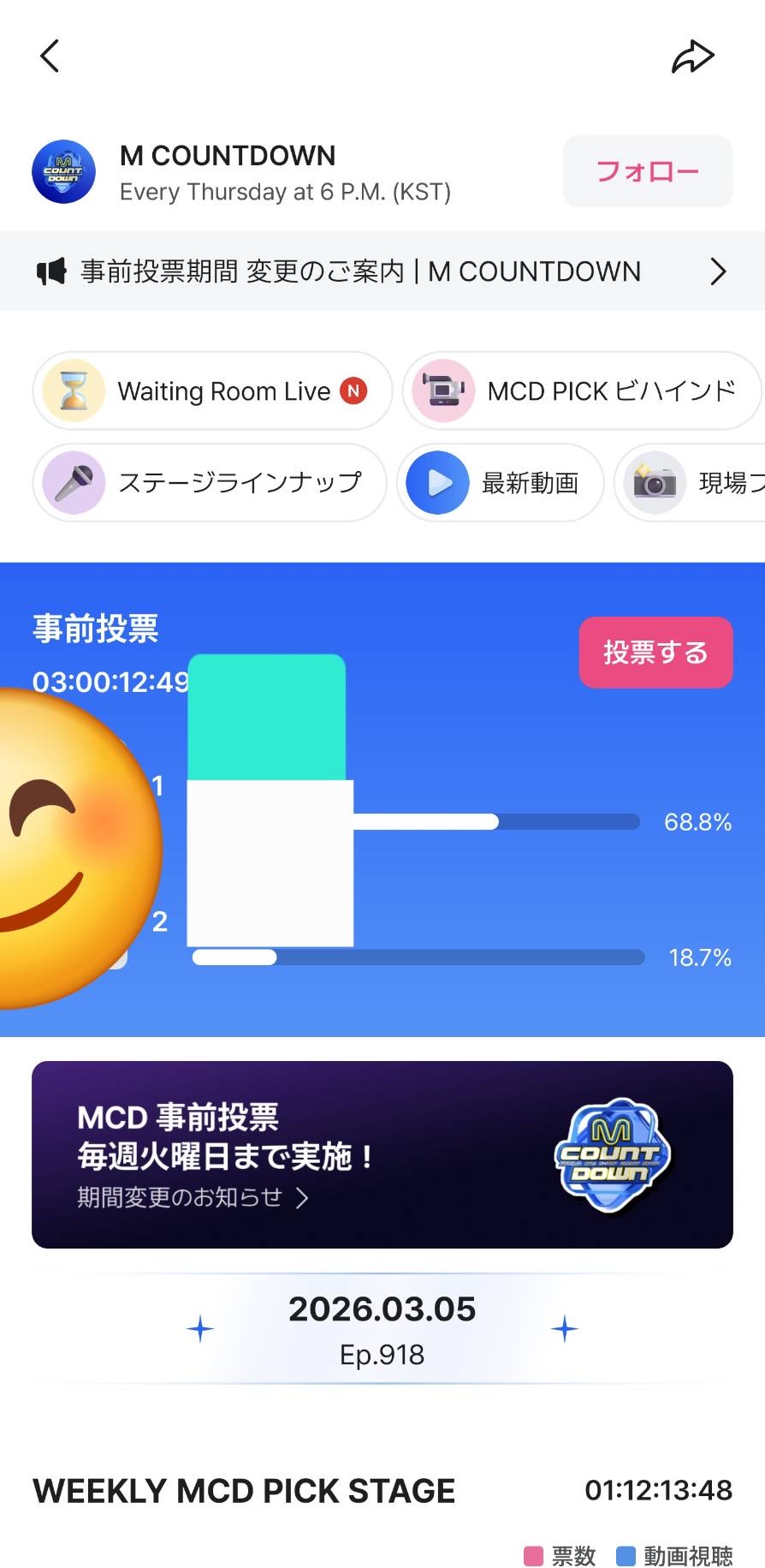 Mnet Plus M COUNTDOWN ページ
